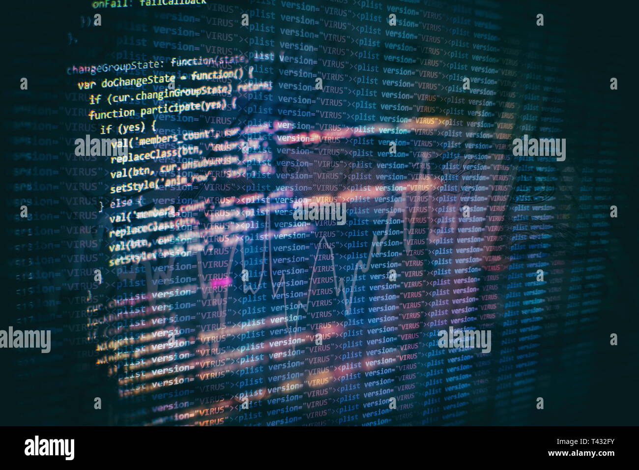 Programming source code HTML for Website development. Server logs ...