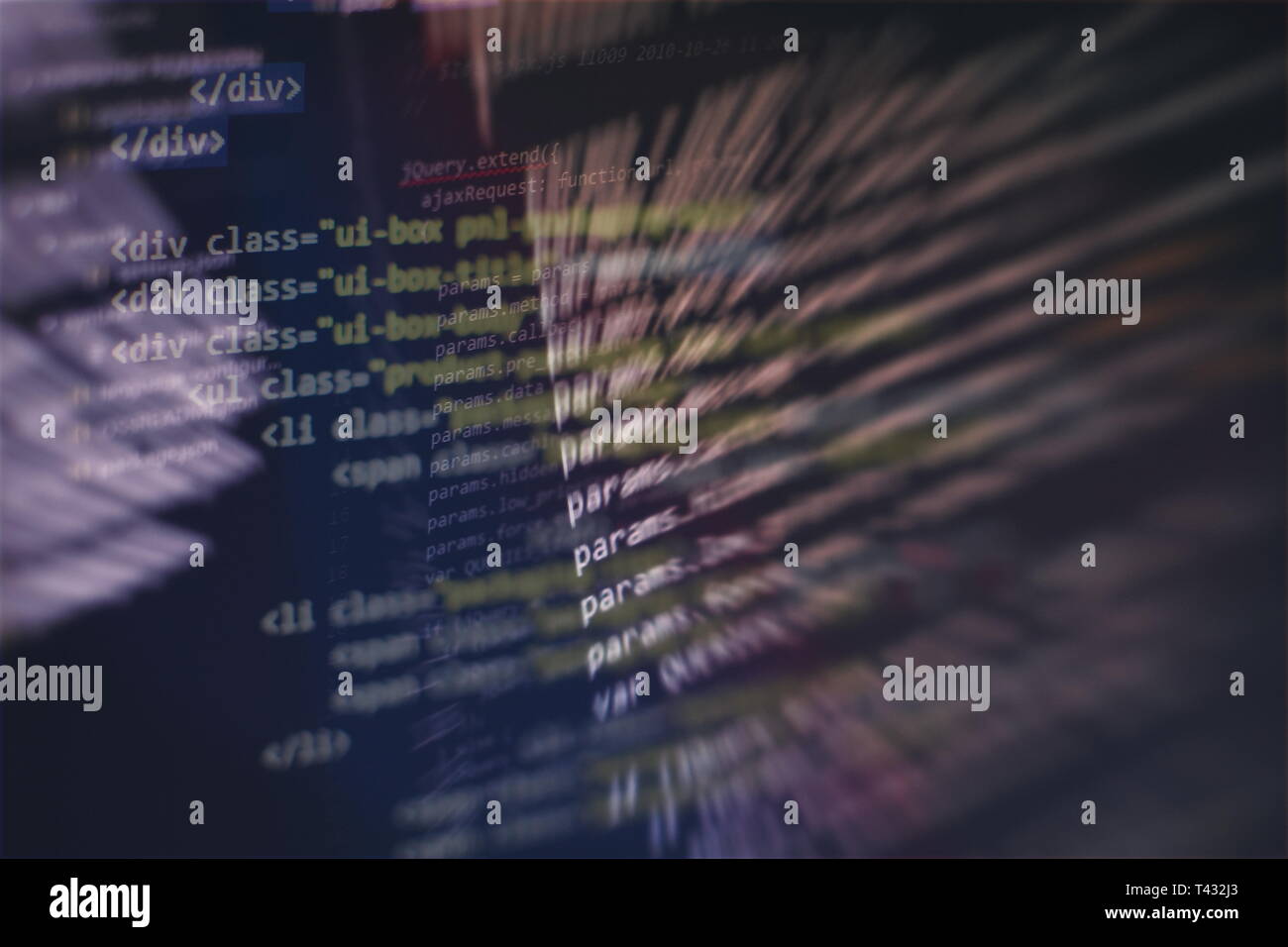 Programming source code HTML for Website development. Server logs ...