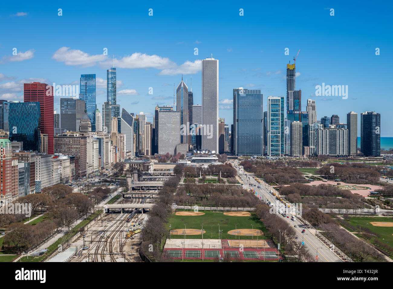Aerial view of the Chicago Skyline Stock Photo - Alamy