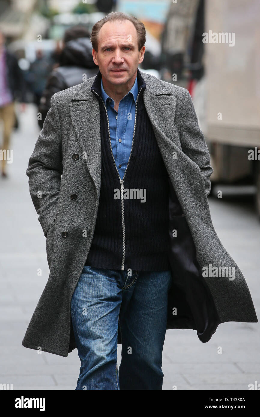 Ralph Fiennes arriving at Global Radio Studios to promote his new Film 'The White Crow' - London  Featuring: Ralph Fiennes Where: London, United Kingdom When: 13 Mar 2019 Credit: WENN.com Stock Photo