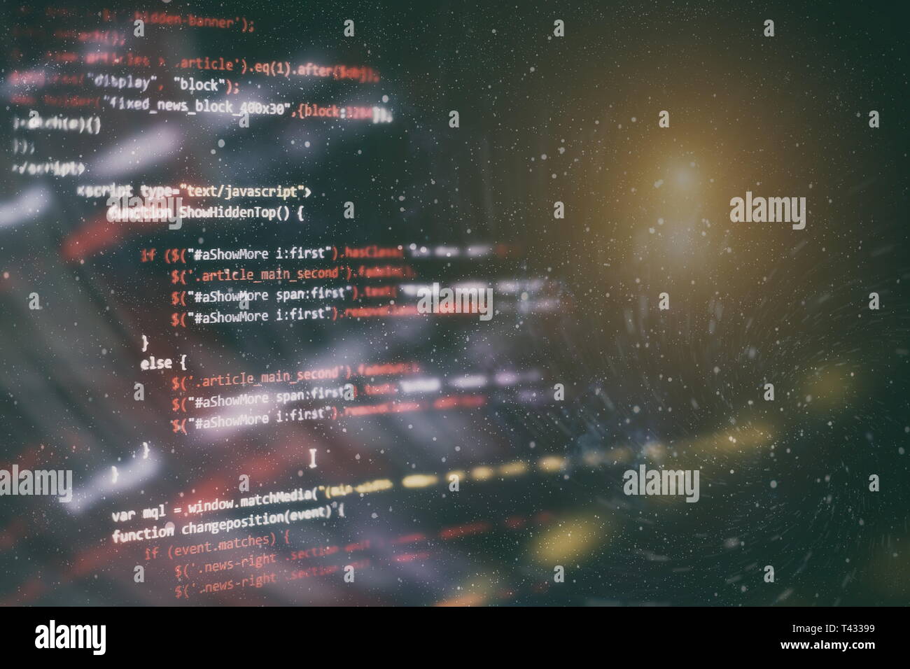 Website HTML Code on the Laptop Display Closeup Photo. Desktop PC ...