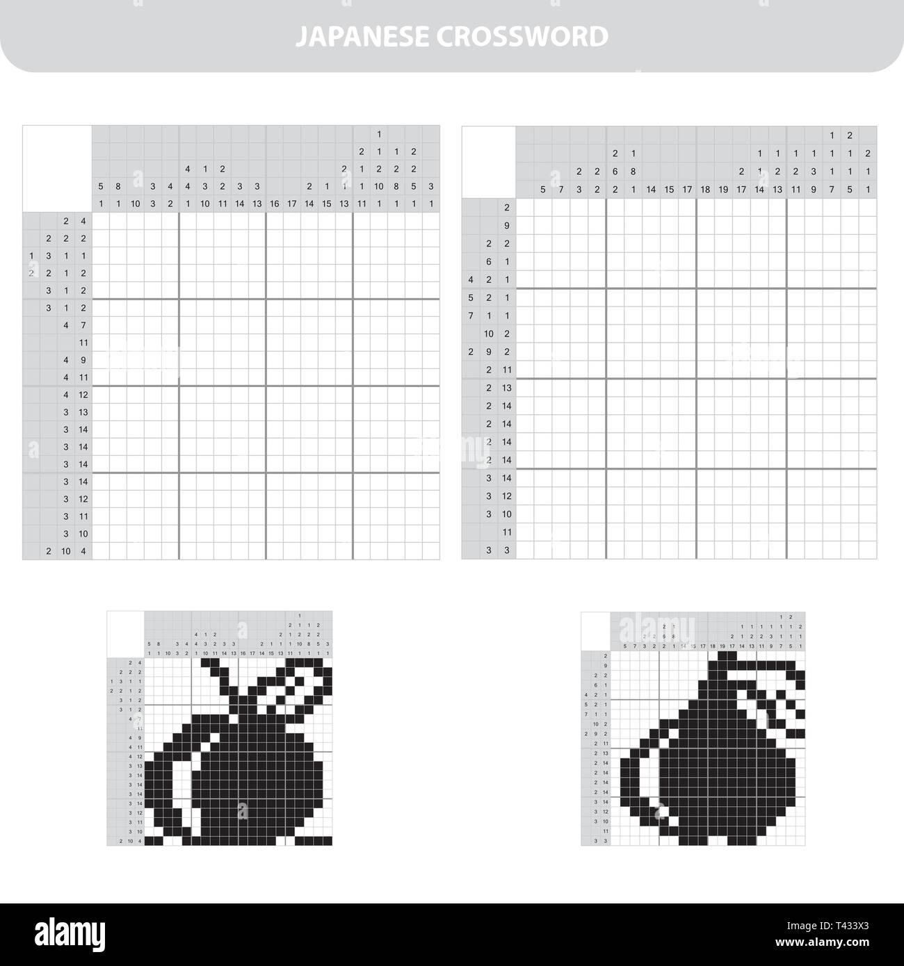 Education Puzzle Game for school Children Apple and Pear Black and Education Puzzle Game for school Children Apple and Pear Black and