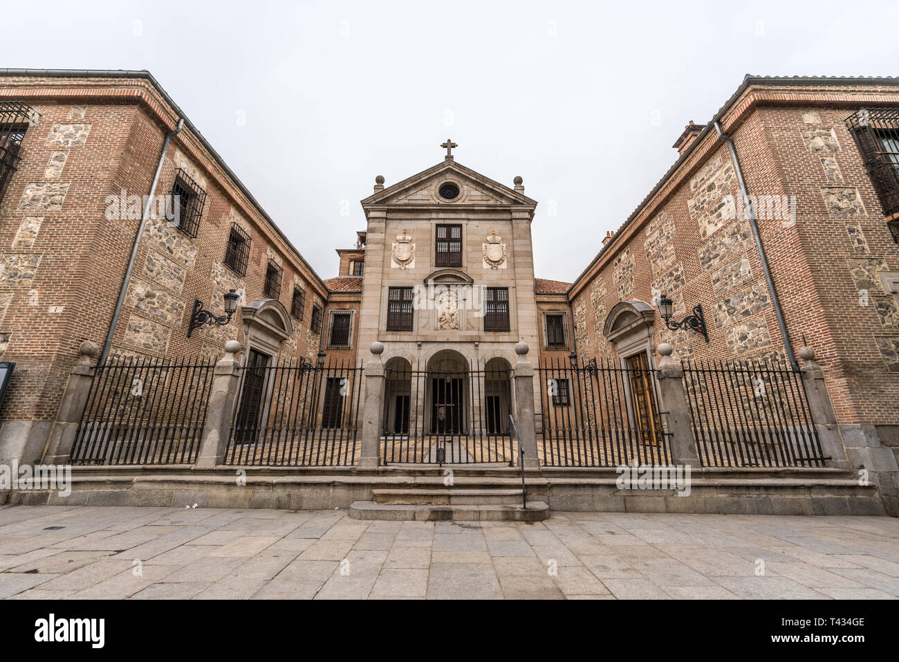 Exterior fcade of Real Monasterio de la Encarnacion (Royal Monastery of the Incarnation) Convent of the order of Recolet Augustines. Located in Madrid Stock Photo