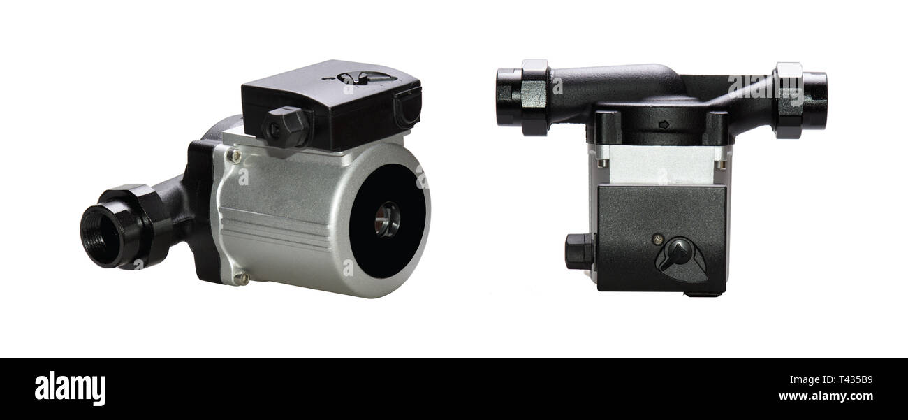 Circulation pump increase pressure, isolate white background, existing water supply system