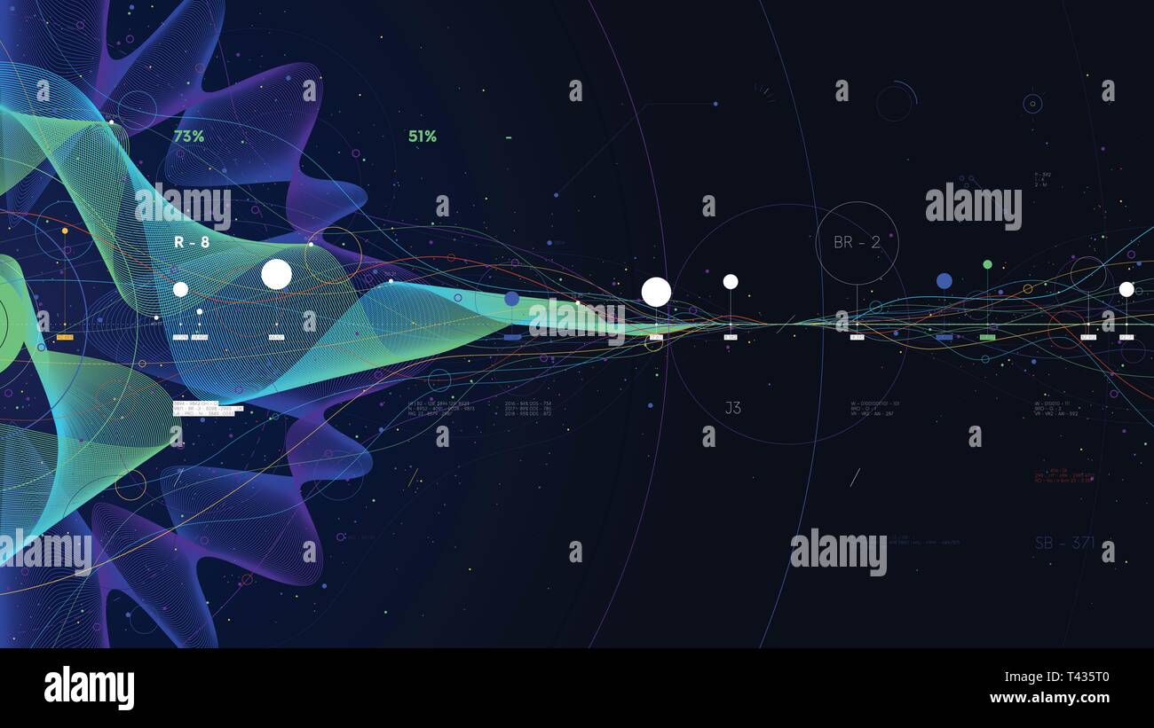 Big data visualization array digital presentation on the business ...