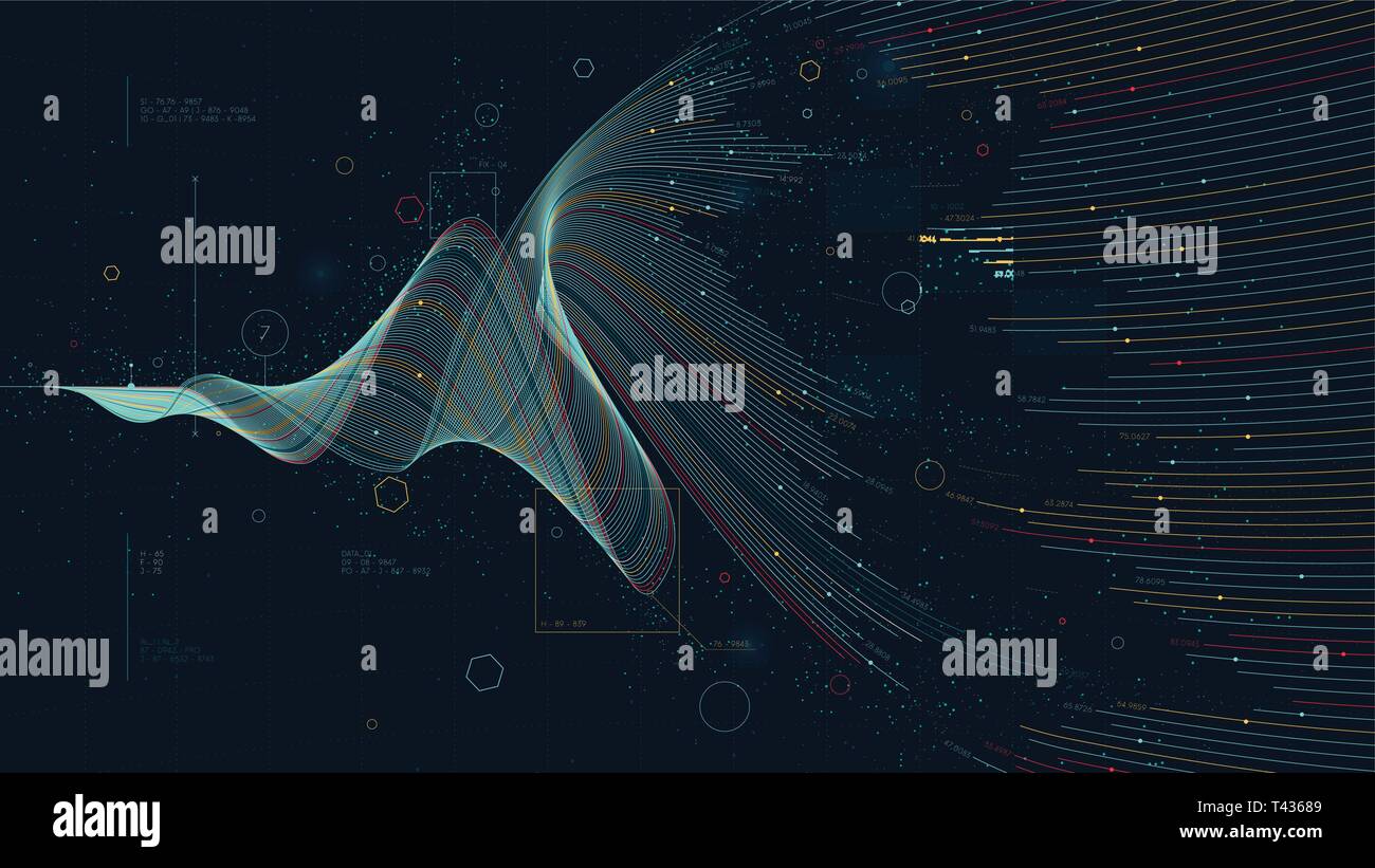 Futuristic business analytics big data visualization digital, financial ...