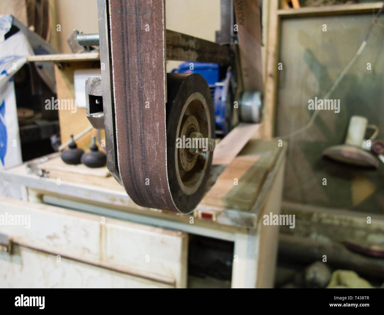Carpentry workshop at the middle of work day Stock Photo