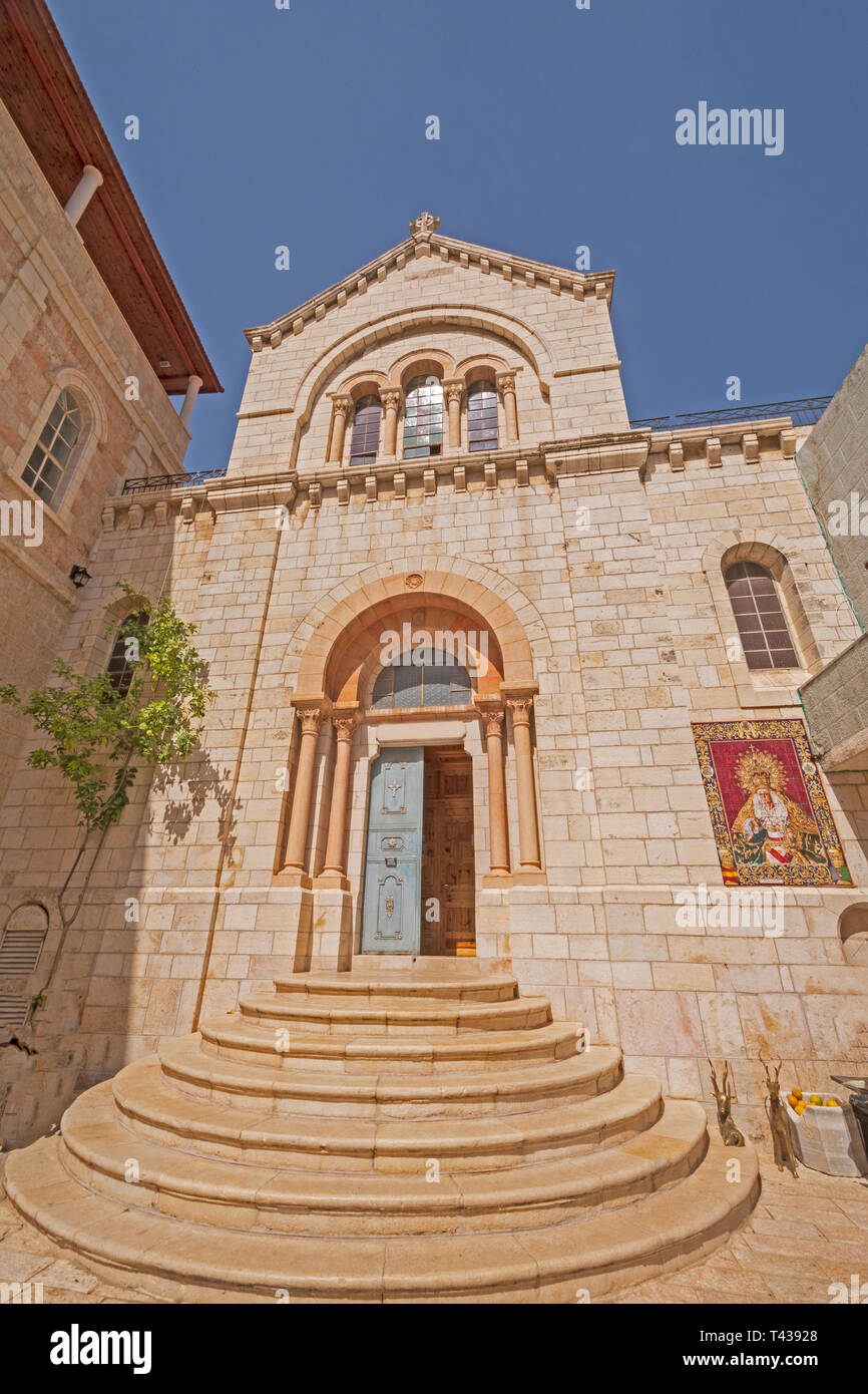 Armenian Church of Our Lady of the Spasm along the Via Dolorosa in Jerusalem, Israel Stock Photo