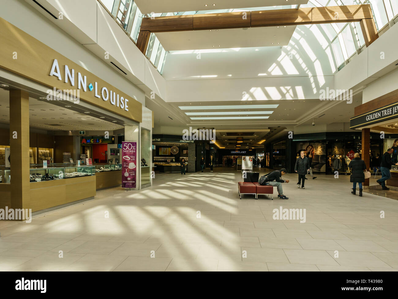 Langley, CANADA - November 14, 2018: interior view of Willowbrook Shopping Centre. Stock Photo