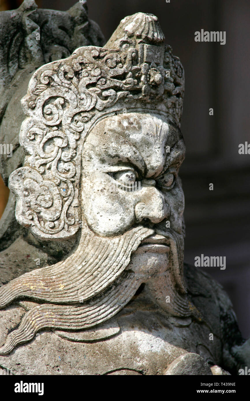 Stone Sculpture Of The Temple Keeper In The Chedi Nakhon Pathom In Bangkok Thailand Stock Photo Alamy