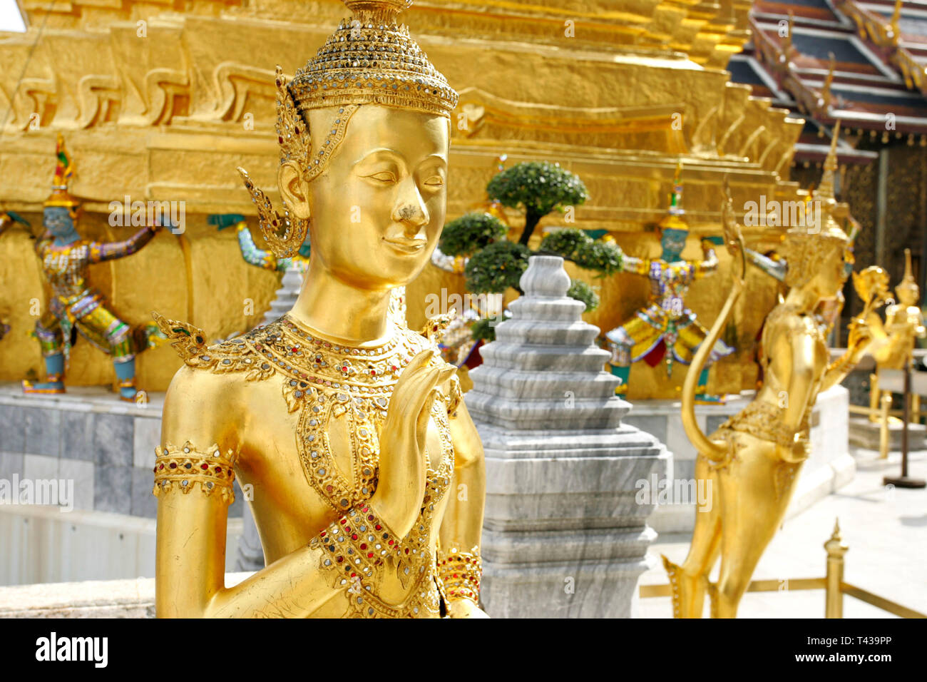 Sculpture in the Wat Phra Kaeo the Temple of the Emerald Buddha in Bangkok, Thailand, Southeast Asia Stock Photo