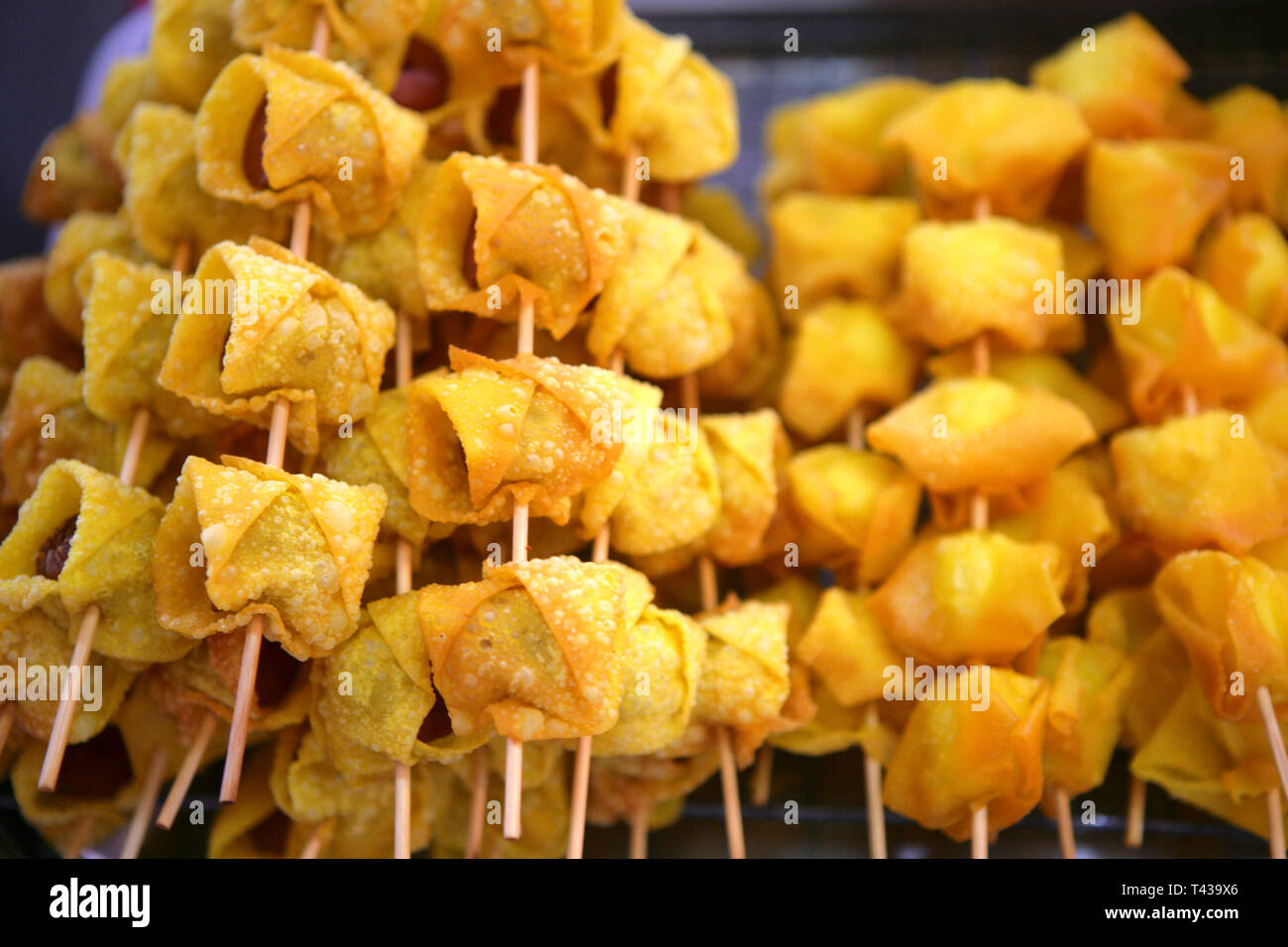 Thai barbecue skewers, Thai food at a market in Krabi, Thailand, Southeast Asia, Asia Stock Photo