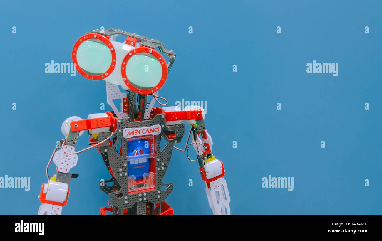 Cute meccano robot Stock Photo