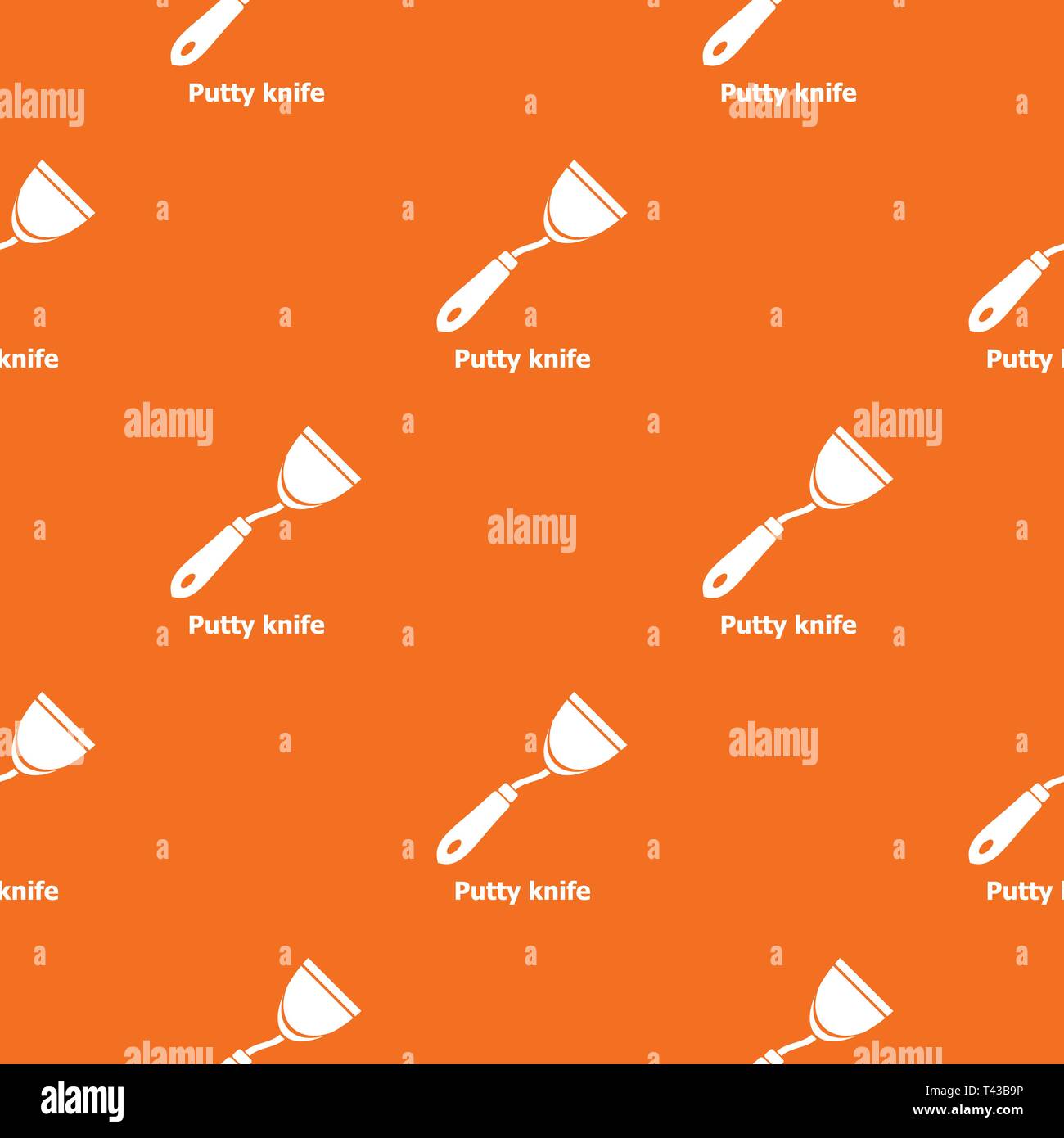 Putty knife pattern vector orange Stock Vector