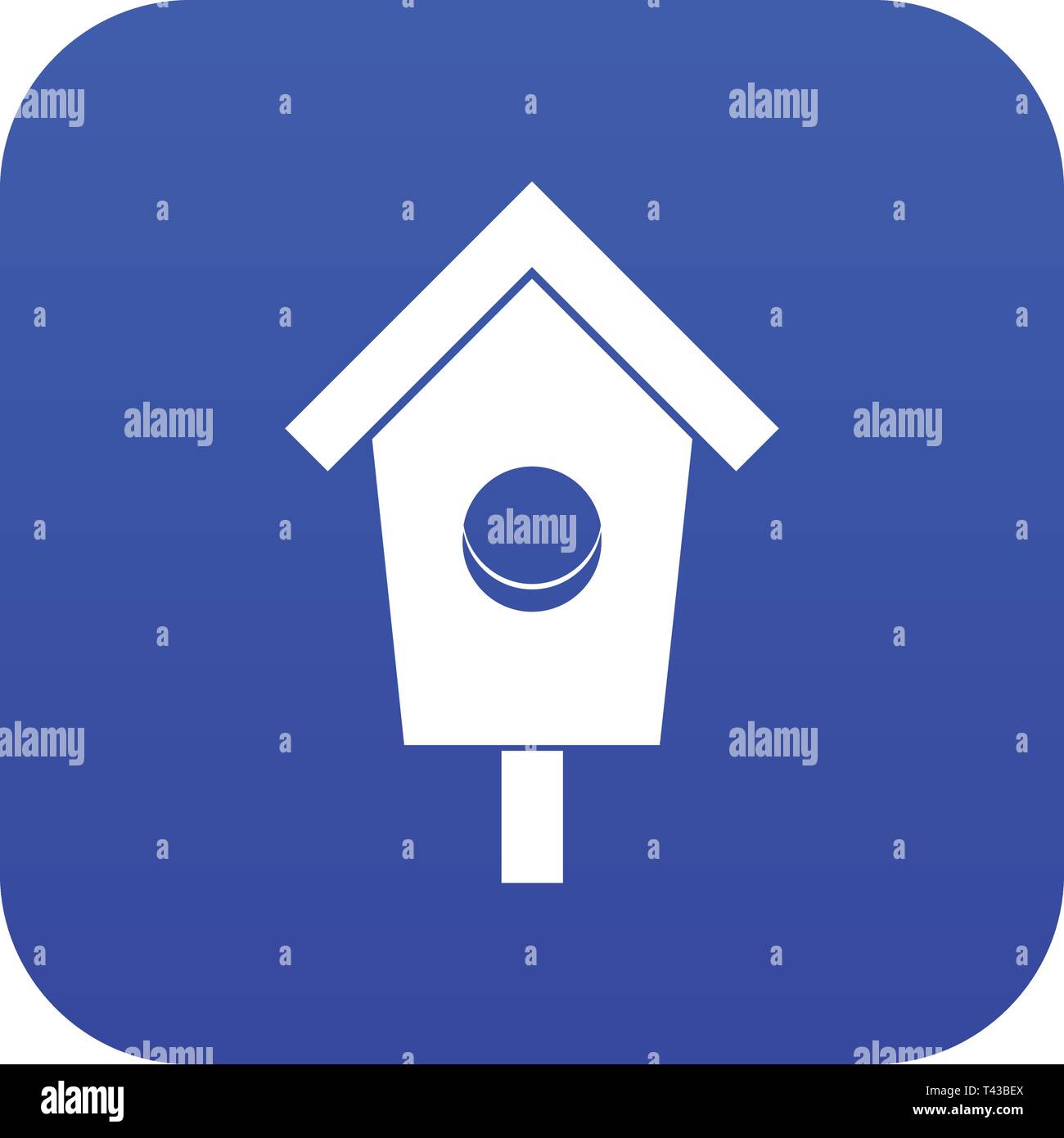 Birdhouse icon digital blue Stock Vector