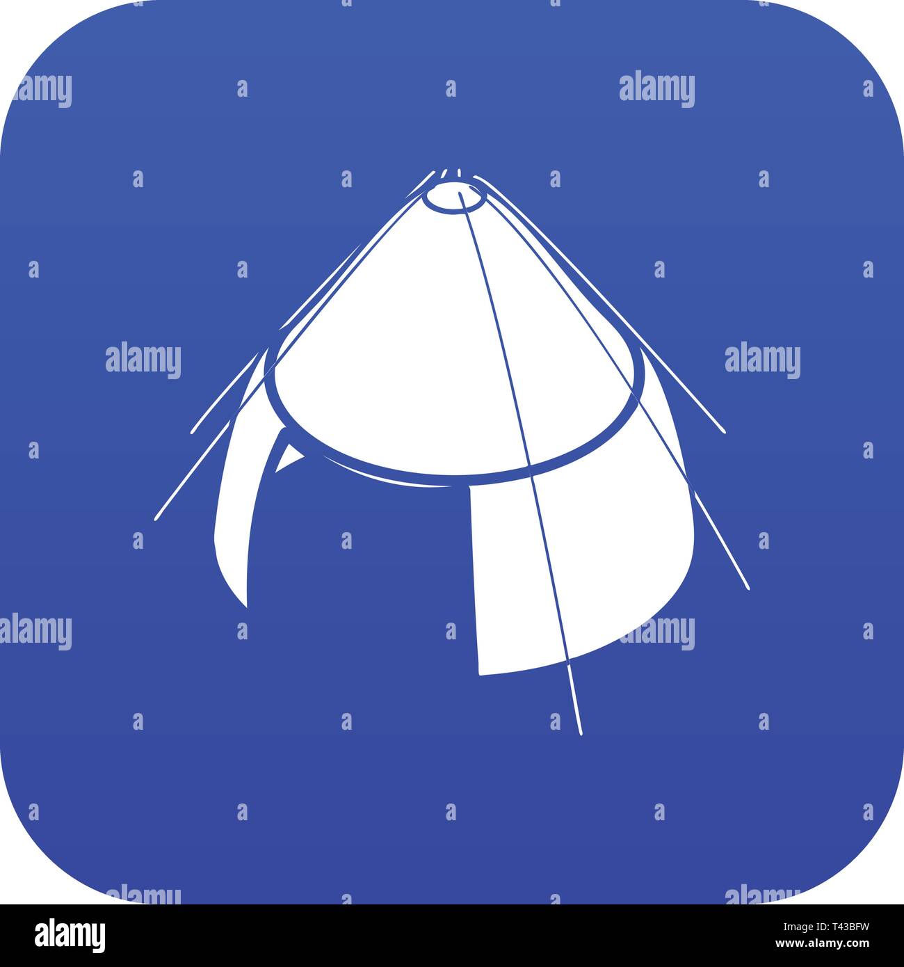 Conic tent icon blue vector Stock Vector