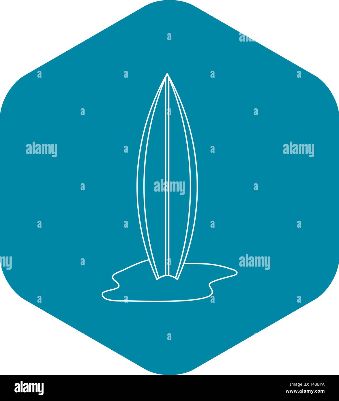 Surf board icon, outline style Stock Vector Image & Art - Alamy
