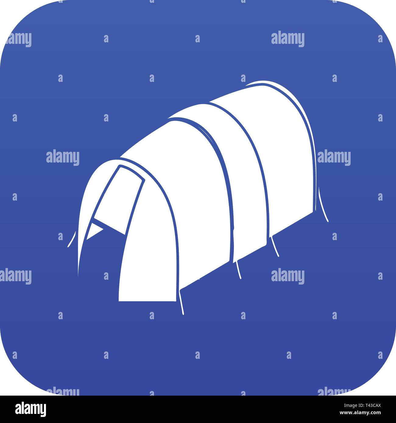 Long tent icon blue vector Stock Vector