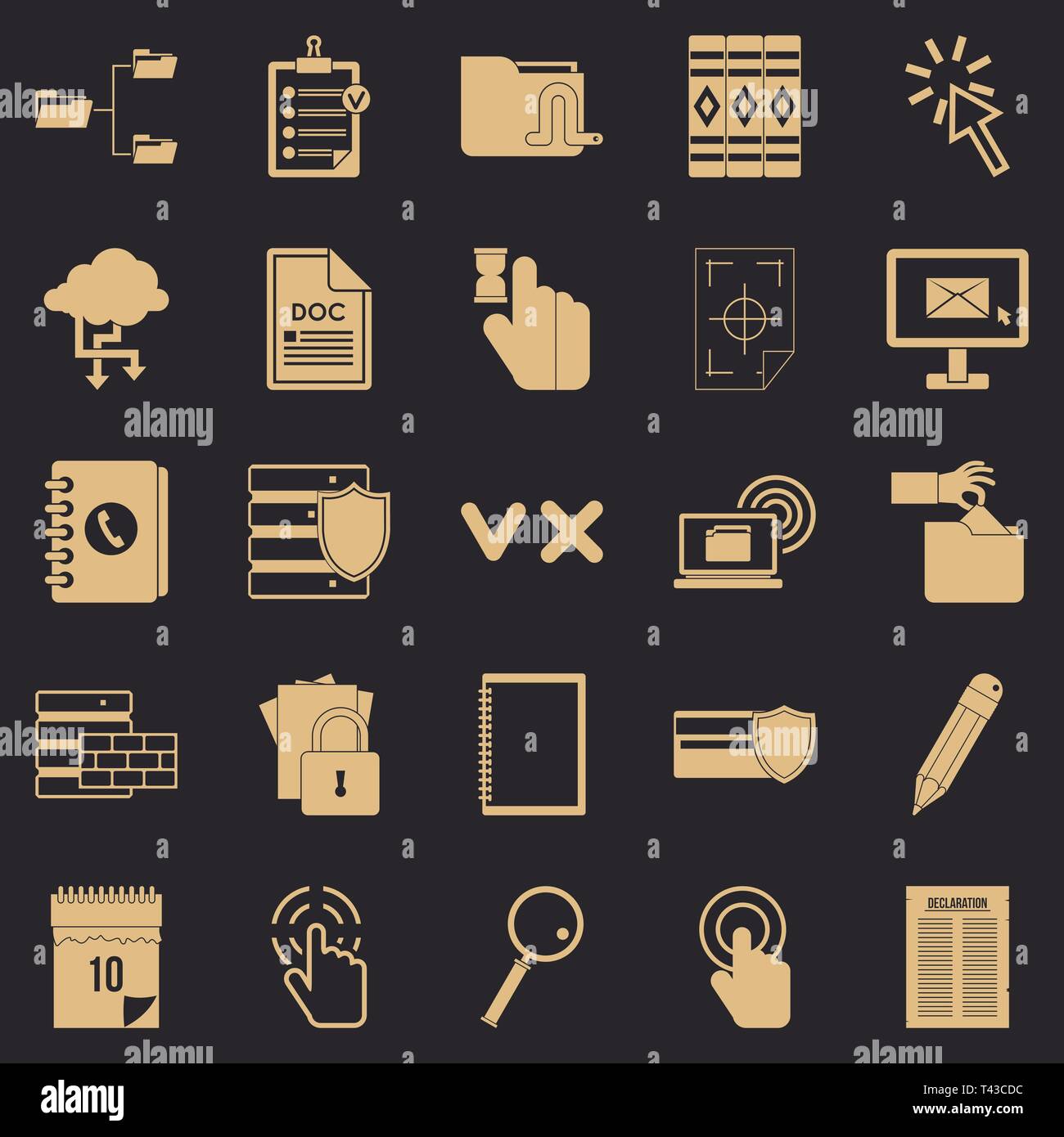 Document case icons set, simple style Stock Vector Image & Art - Alamy