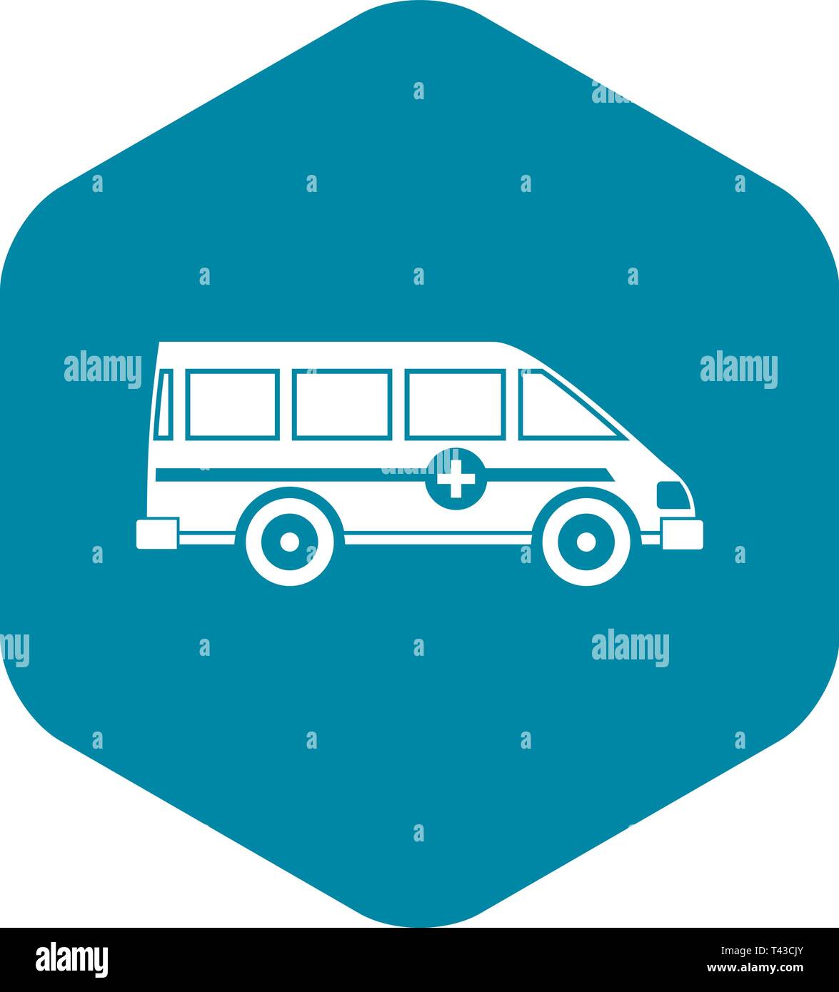 Ambulance emergency van icon, simple style Stock Vector