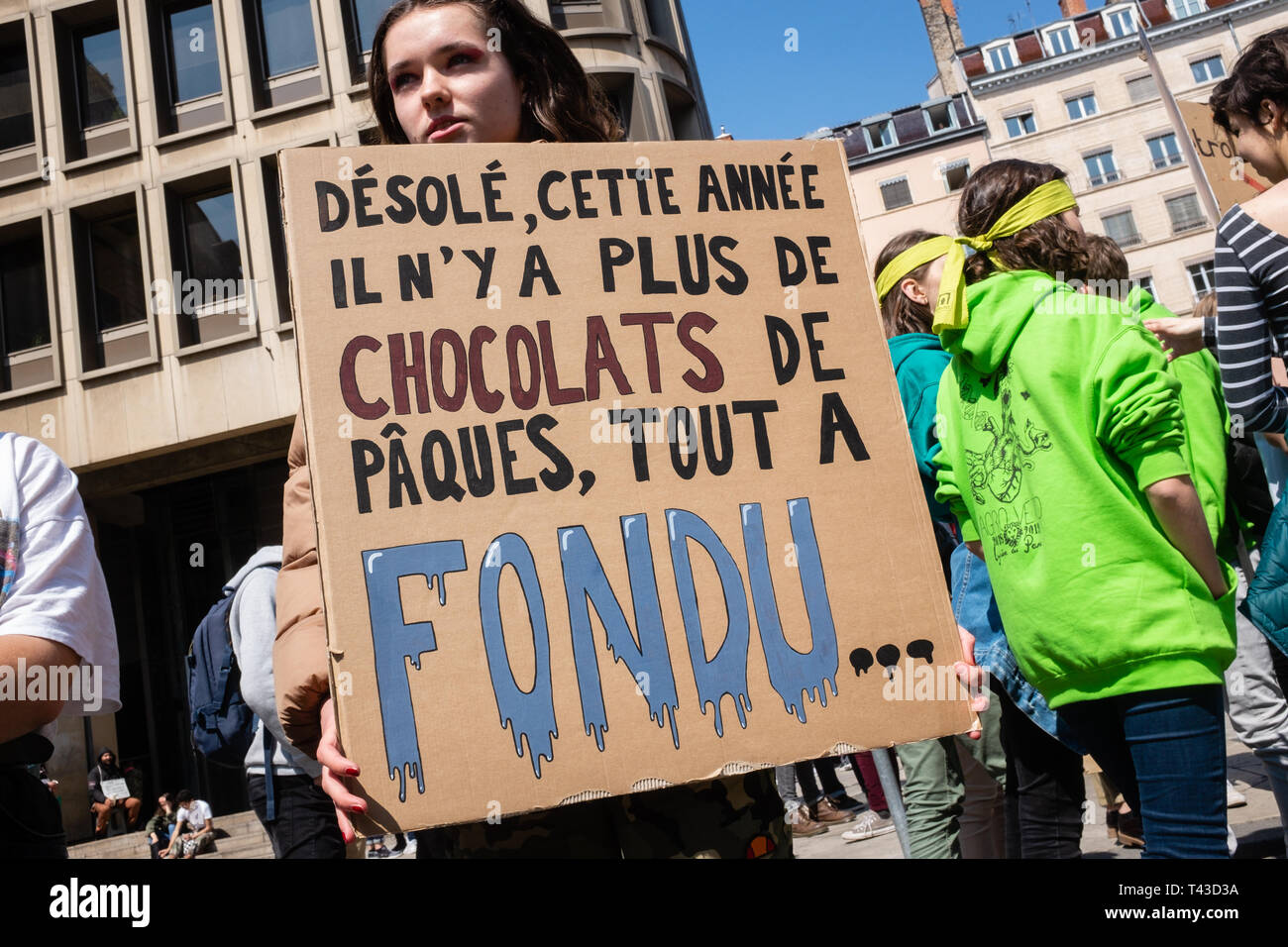 2nd event called by the collective Youth for climate Lyon Stock Photo