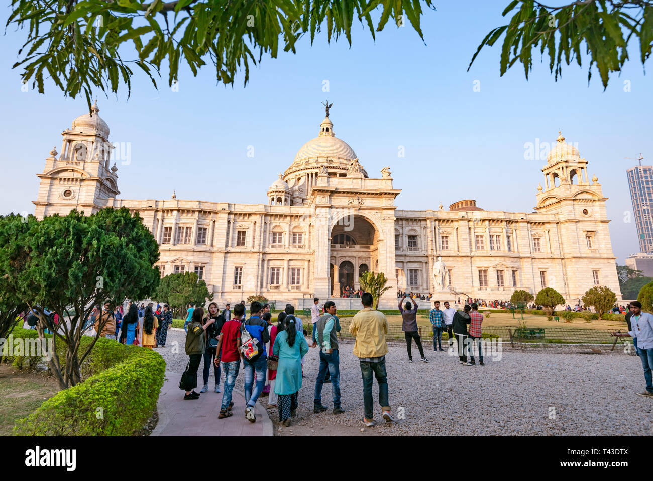 Horizontal view of the Queen Victoria Memorial in Kolkata aka Calcutta, India. Stock Photo