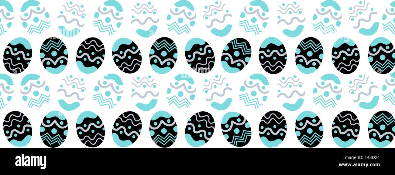 Vector illustration with pattern of black Easter Eggs on the white ...