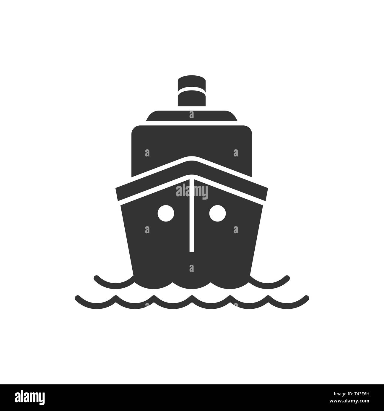 Ship cruise sign icon in flat style. Cargo boat vector illustration on ...