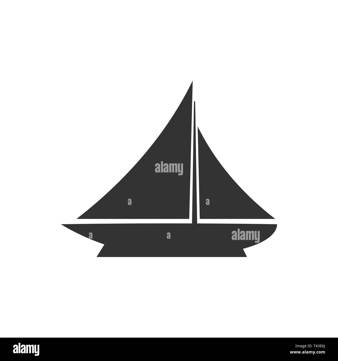 Ship cruise sign icon in flat style. Cargo boat vector illustration on ...