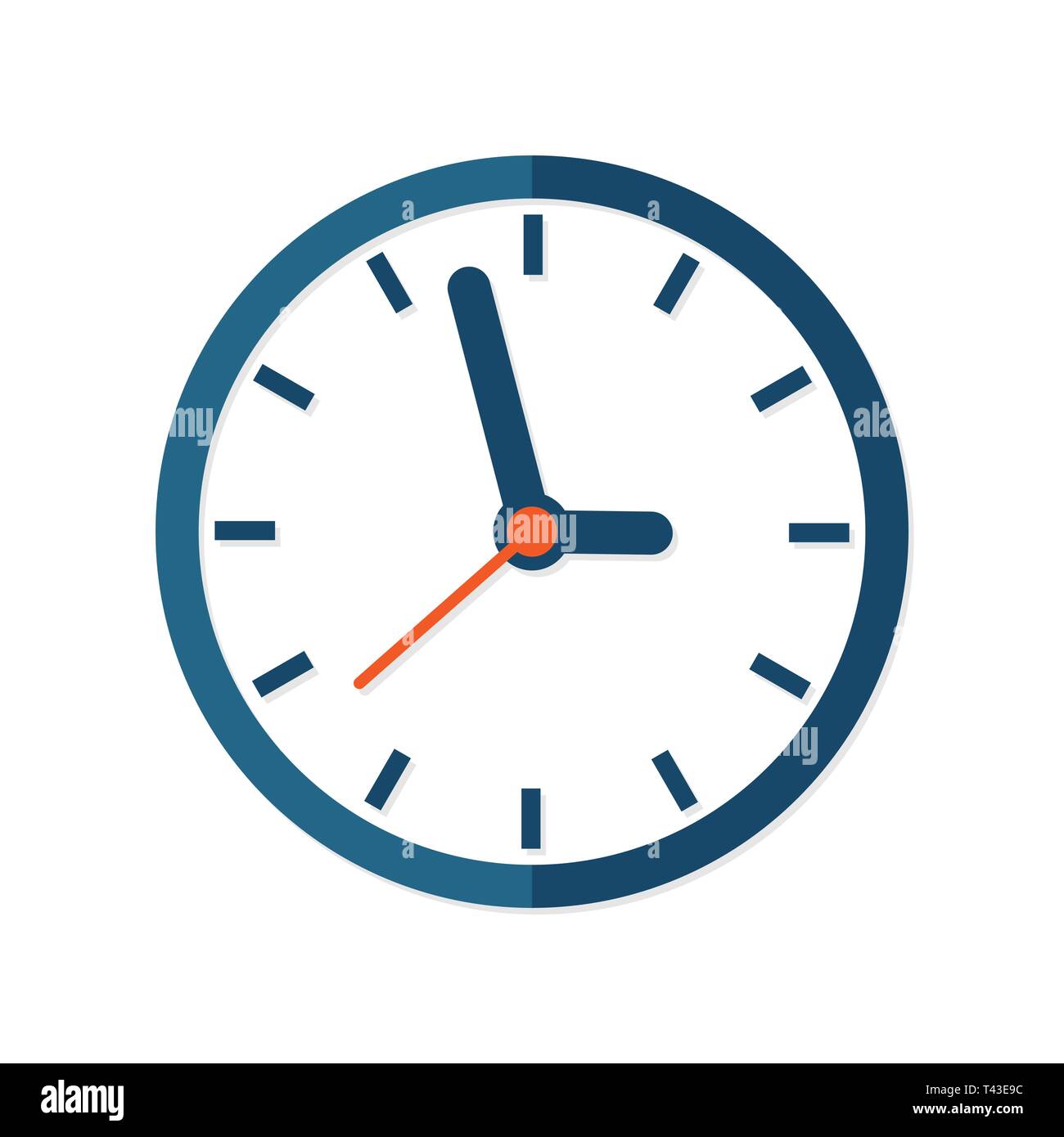 Clock sign icon in flat style. Time management vector illustration on ...
