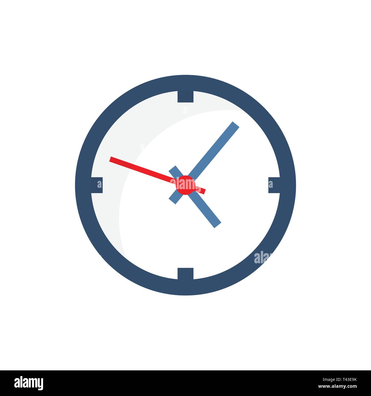 Clock sign icon in flat style. Time management vector illustration on ...