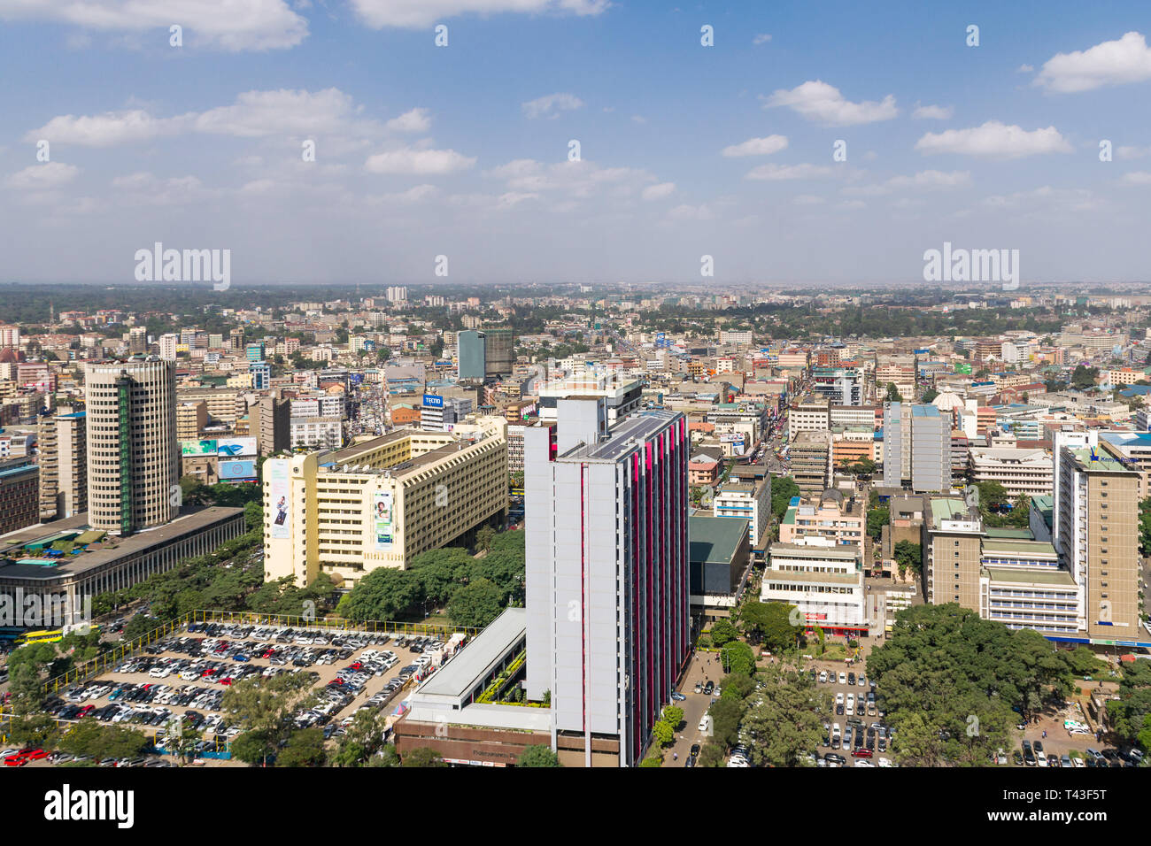Nairobi skyline during the day from Kenyatta International Convention ...