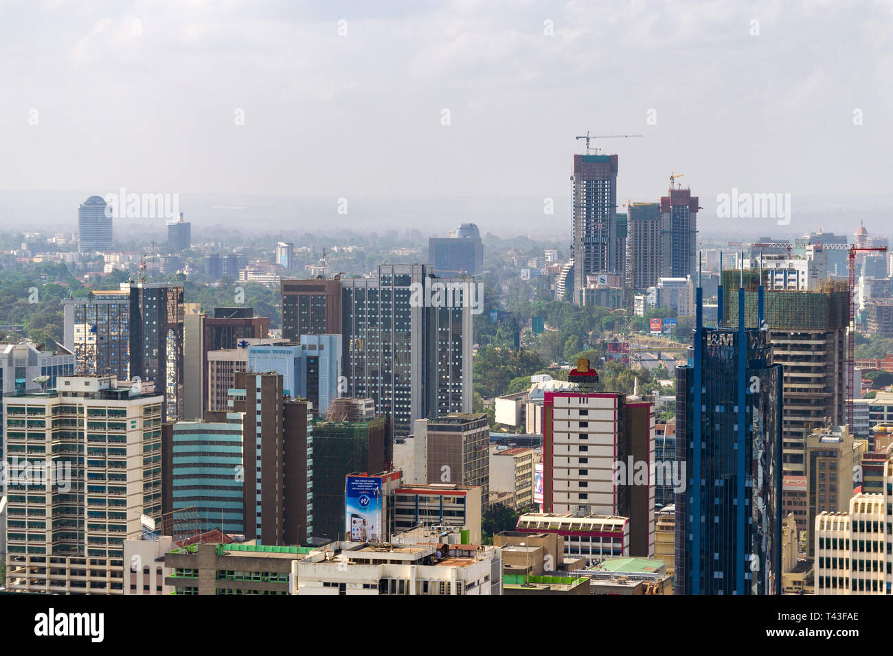 Nairobi skyline during the day from Kenyatta International Convention Centre KICC, Kenya Stock Photo