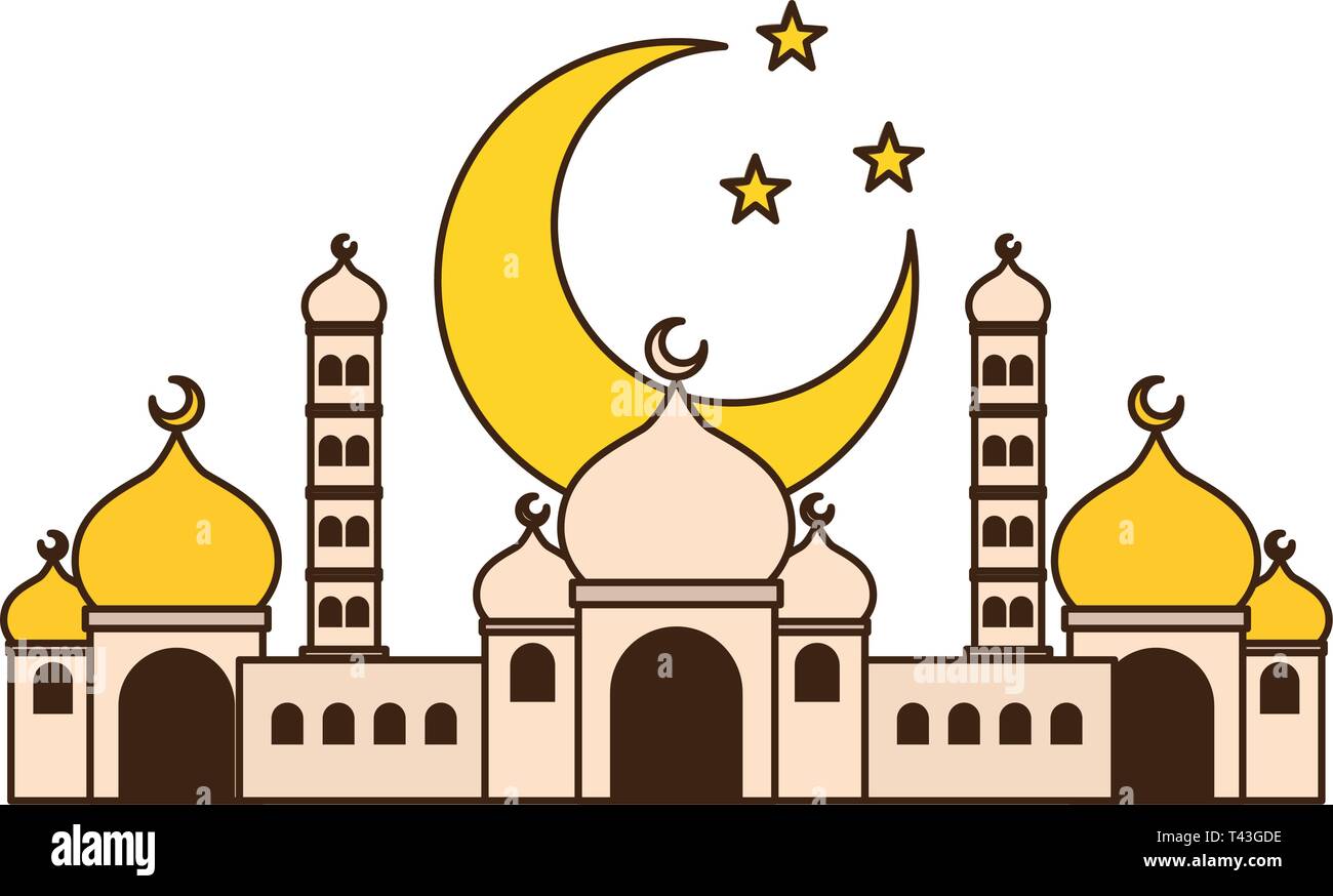 taj mahal half moon Stock Vector