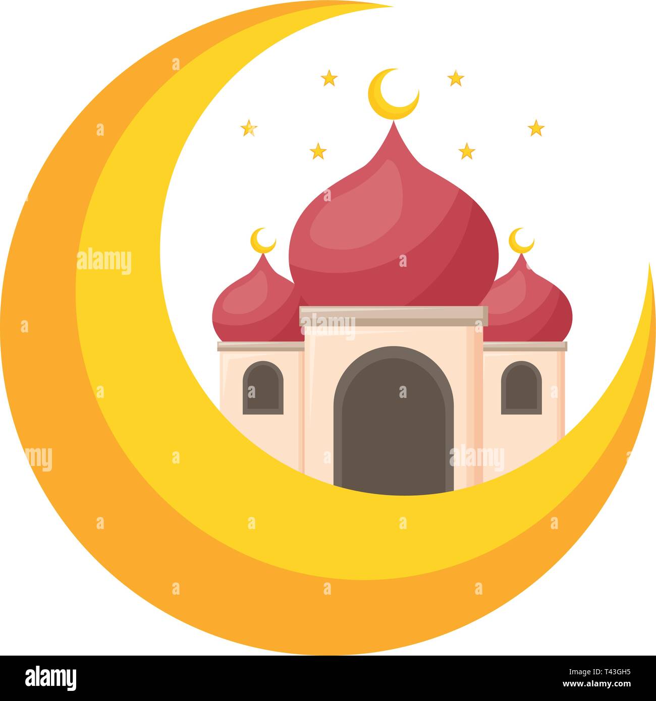 taj mahal half moon Stock Vector