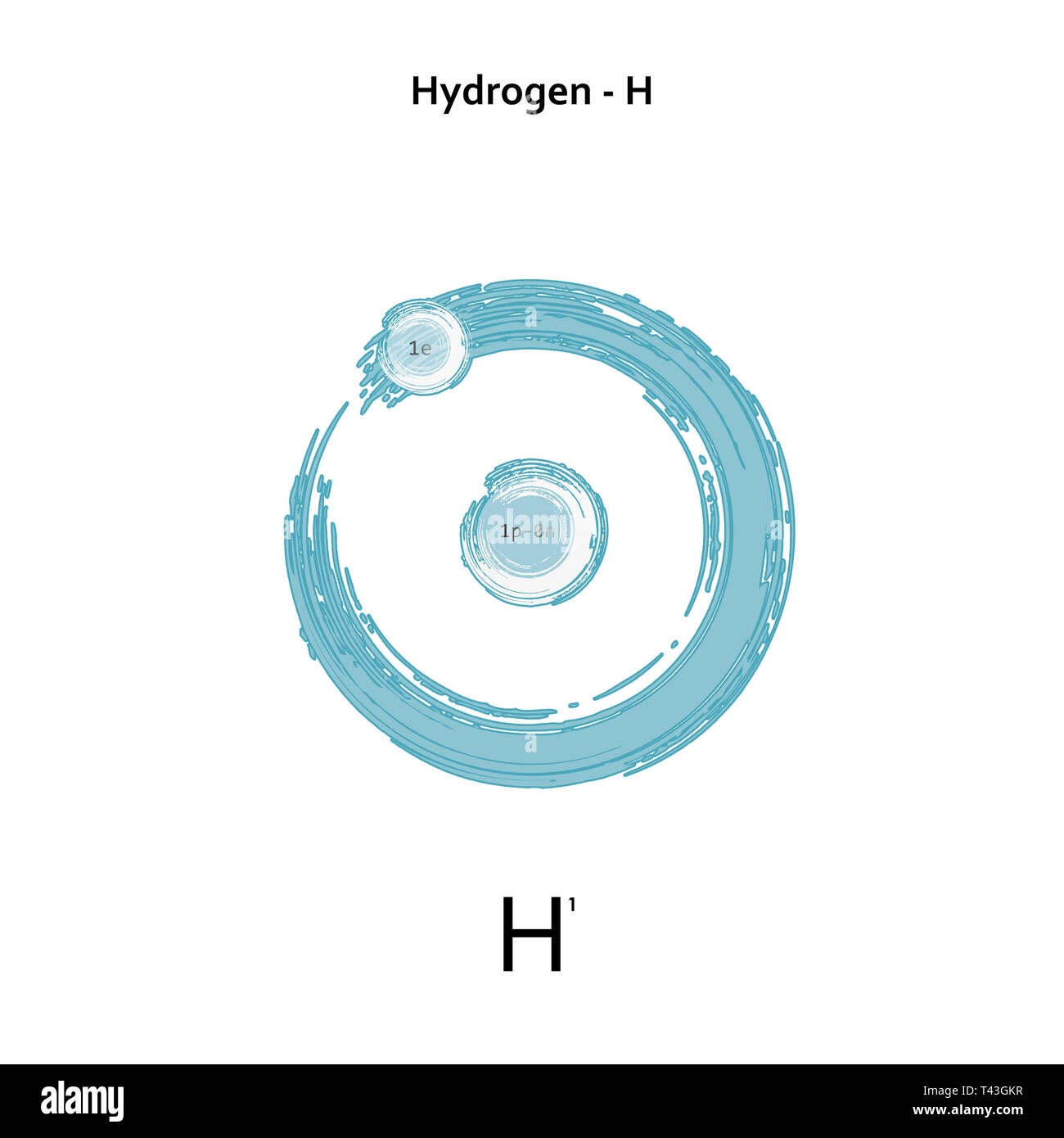 Hydrogen chemical element atomic structure illustration backdrop Stock