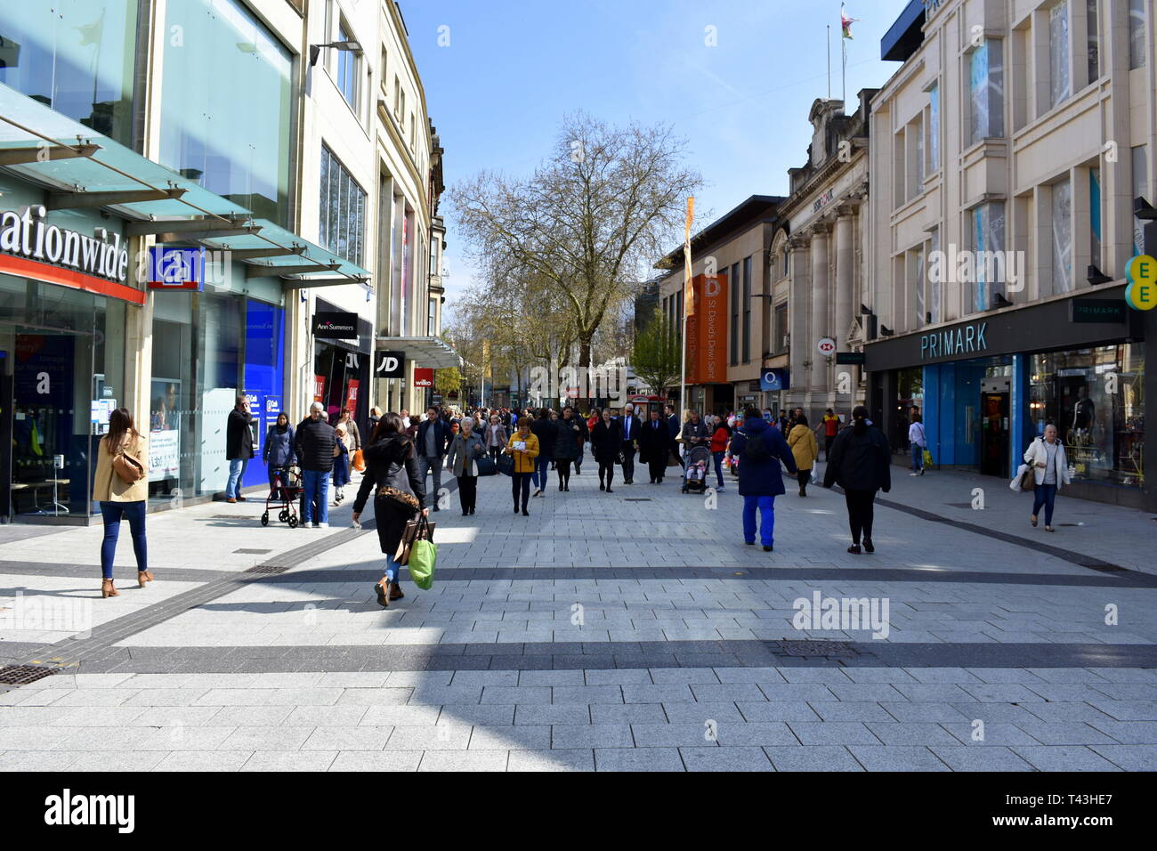 Queen Street, Cardiff, South Wales Stock Photo Alamy