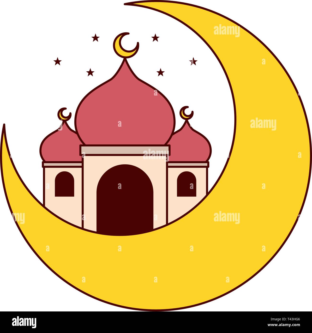 taj mahal half moon Stock Vector