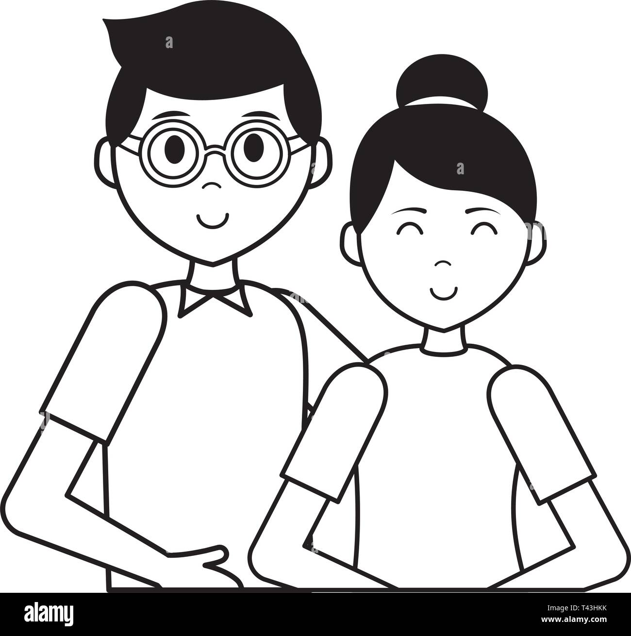 happy boy and girl Stock Vector Image & Art - Alamy