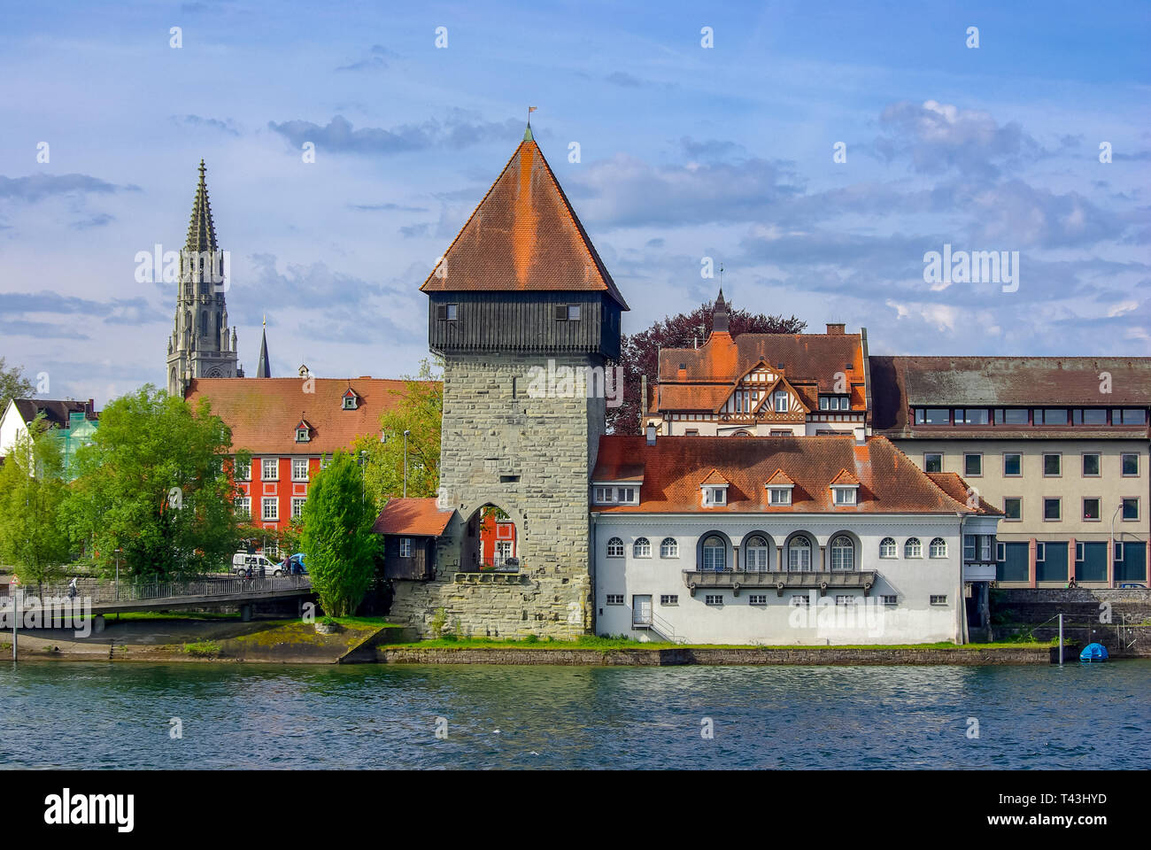 The historic Rhine Gate Tower (Rheintorturm), the medieval northern