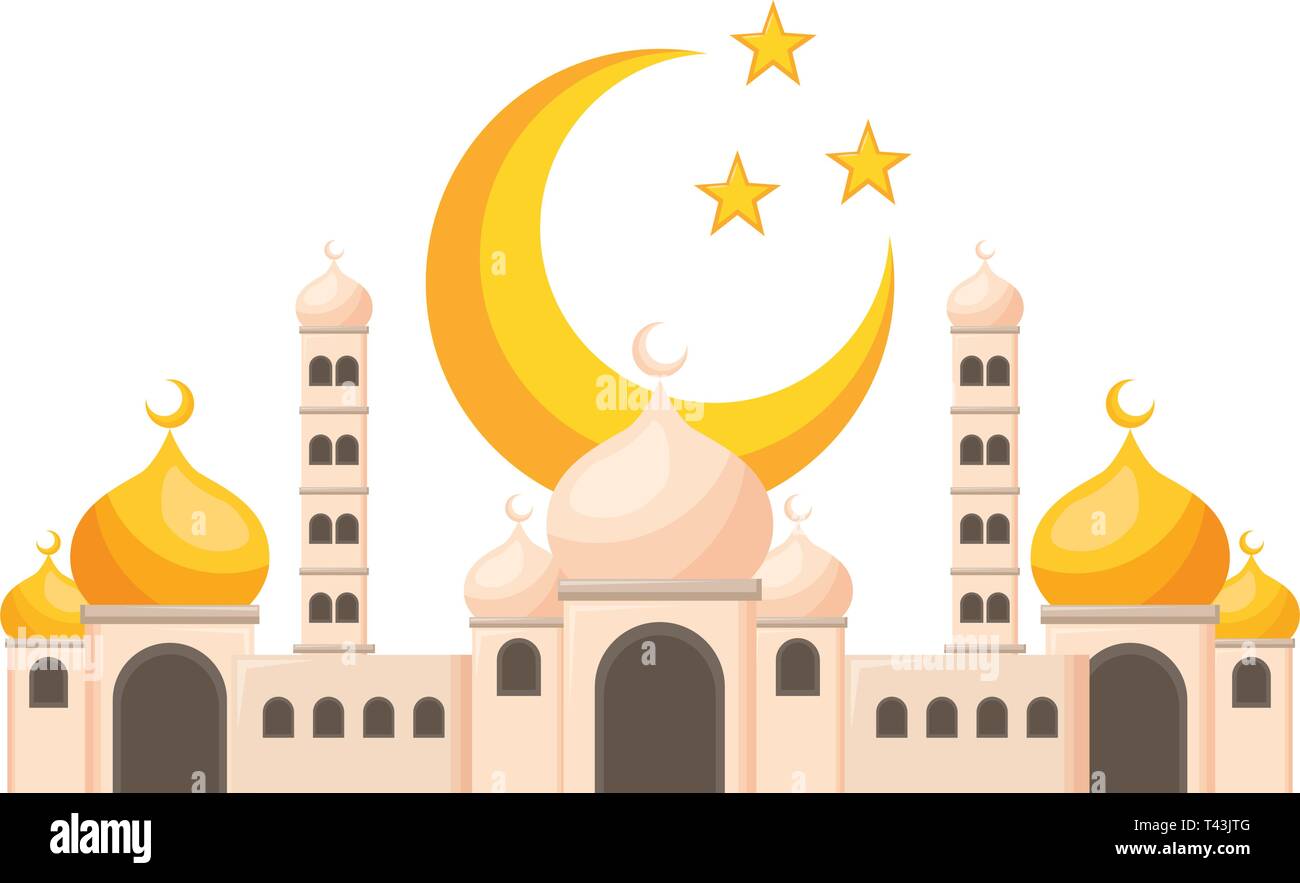 taj mahal half moon Stock Vector