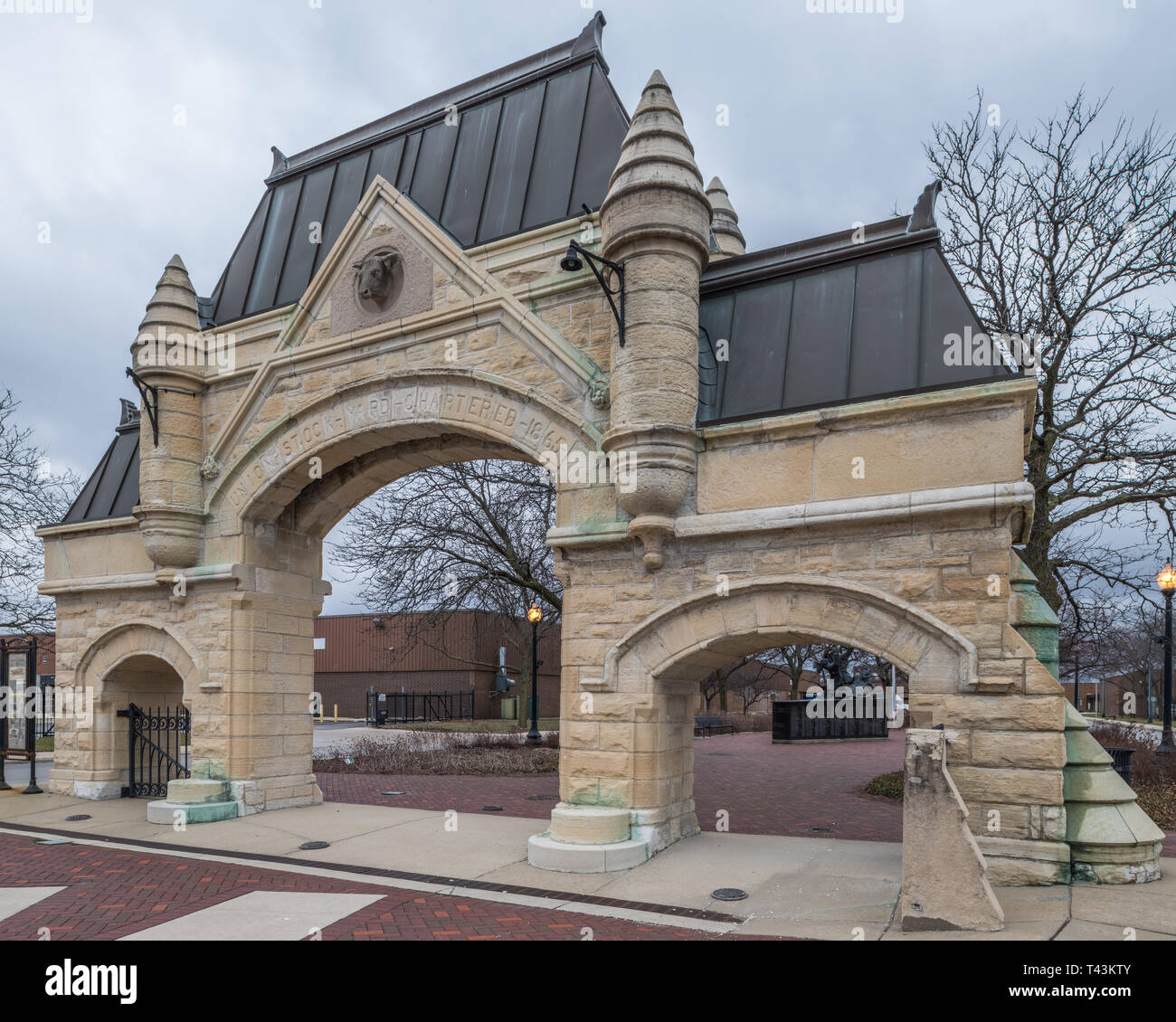 Chicago union stockyards gate stock photo alamy