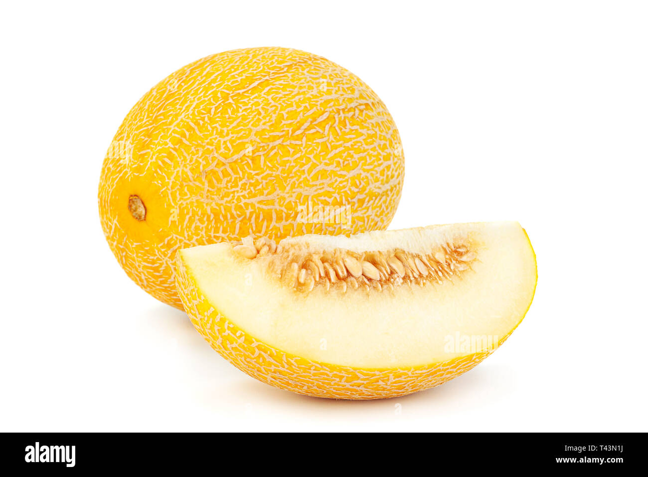 Melon sweet fruit closeup isolated on white background Stock Photo Alamy