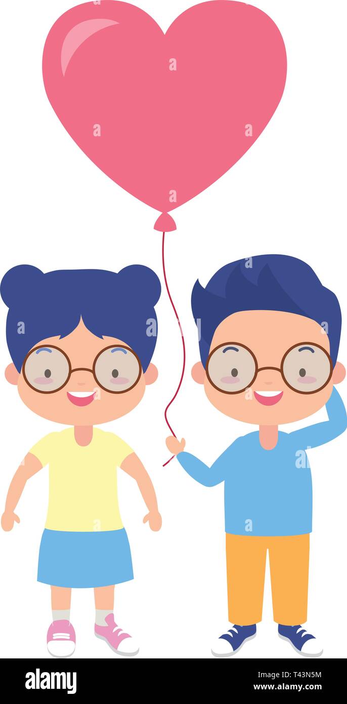 happy kids with balloon Stock Vector Image & Art - Alamy