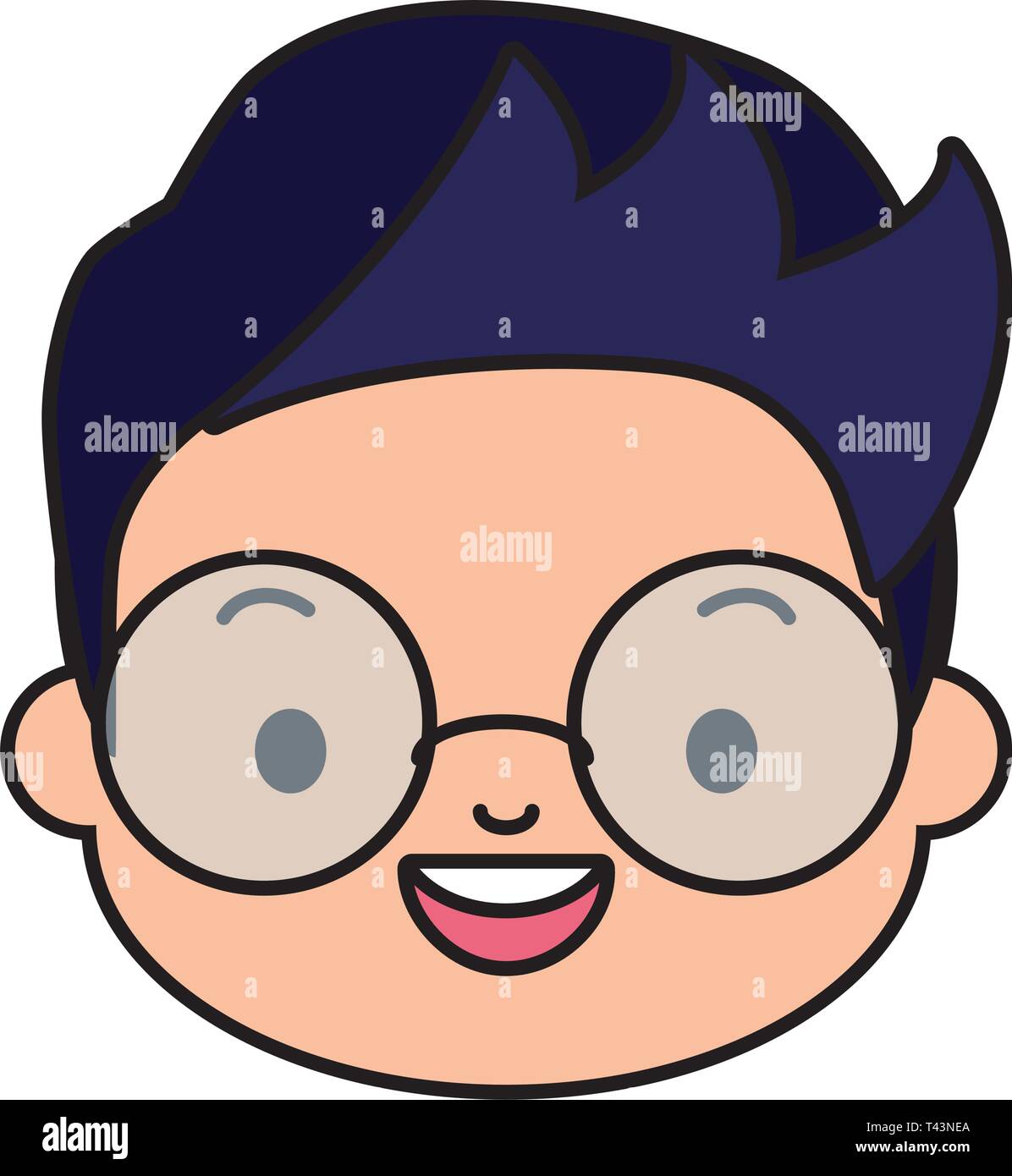 cute happy boy face Stock Vector Image & Art - Alamy