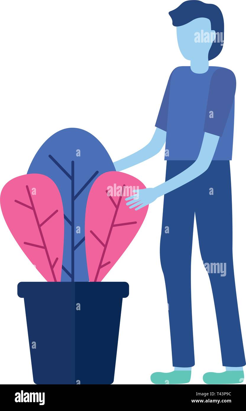 Person holding potted plant Stock Vector Images - Alamy