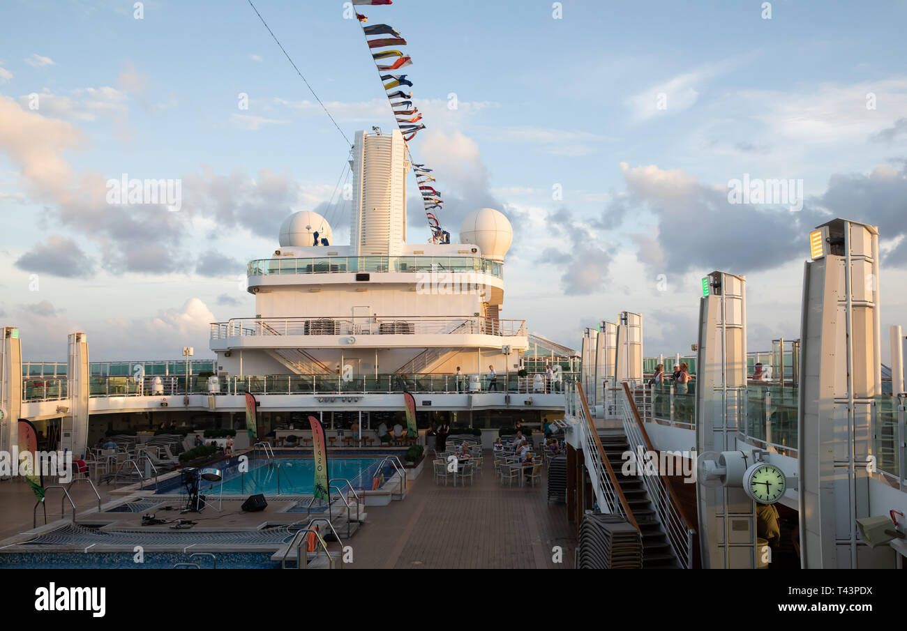 A View Over The Swimming Pool Onboard Brittania In