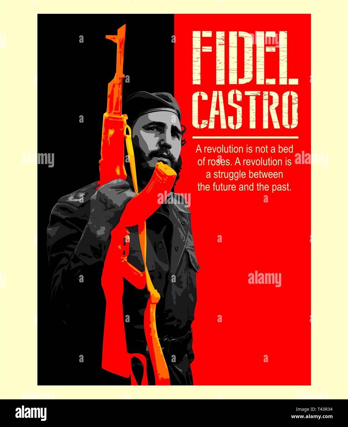 Fidel Castro illustration - poster Stock Photo