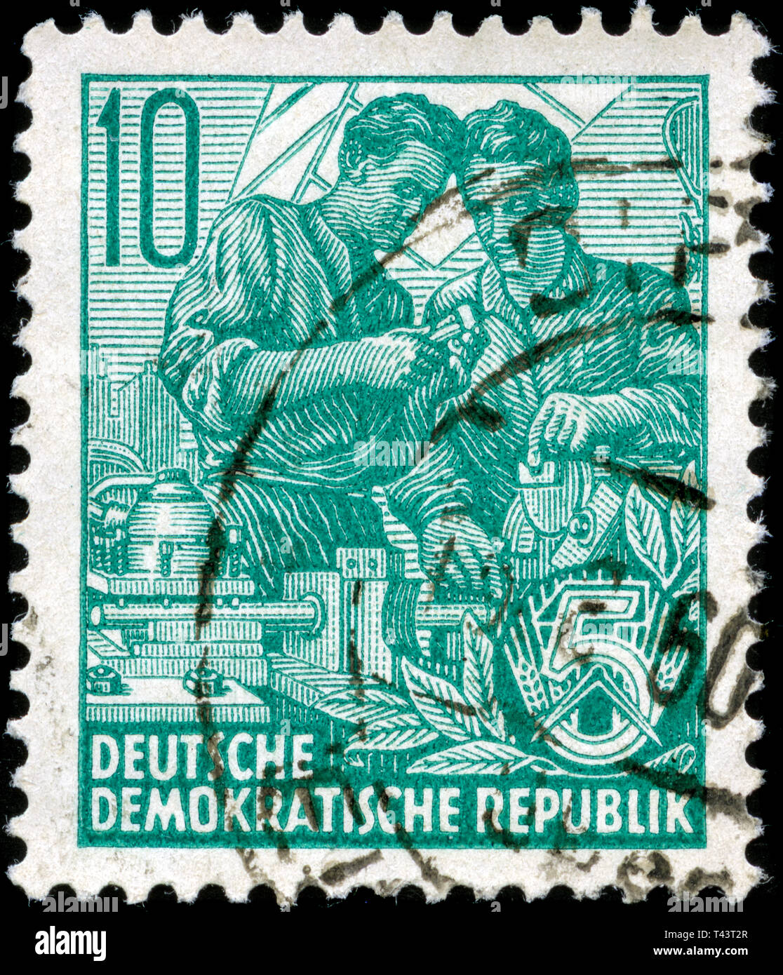 Postage stamp from East Germany (DDR)  in the Five-year Plan series issued in 1959 Stock Photo