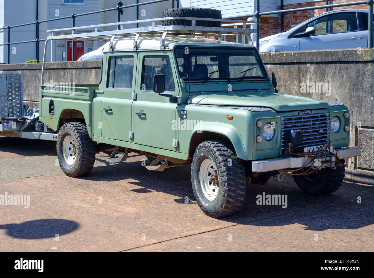 An old Diesel Land Rover Defender Stock Photo